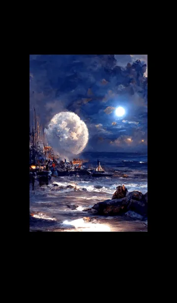 [LINE着せ替え] 月の夜 夜の海 #2_5。の画像1