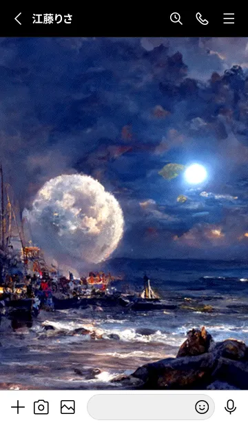 [LINE着せ替え] 月の夜 夜の海 #2_5。の画像2