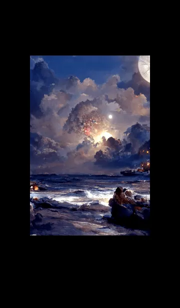 [LINE着せ替え] 月の夜 夜の海 #2_3。の画像1