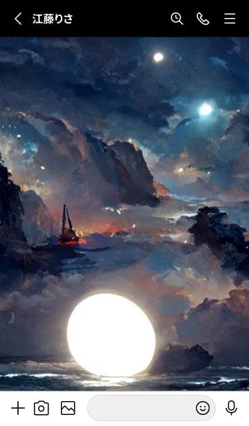 [LINE着せ替え] 月の夜 夜の海 #2_2。の画像2