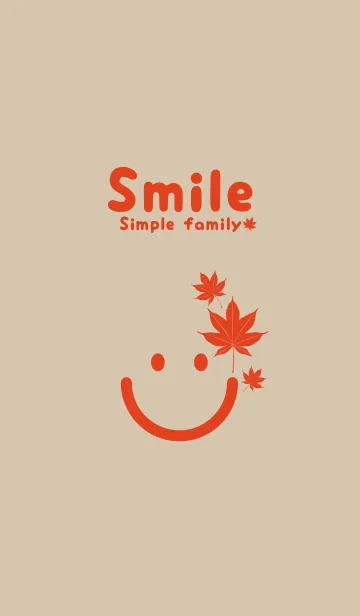 [LINE着せ替え] スマイル＆紅葉 亜麻色の画像1