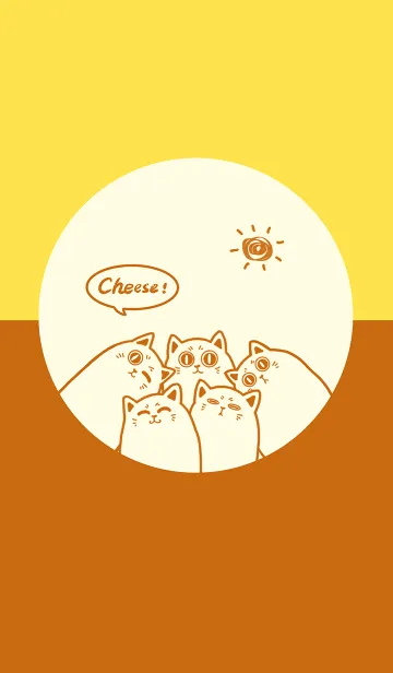 [LINE着せ替え] Meow...Cheese！-Light yellow.Brown Jの画像1