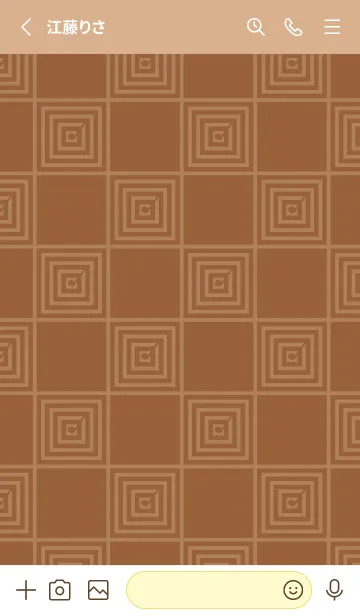 [LINE着せ替え] 和音 市松模様と音符 灰茶の画像2