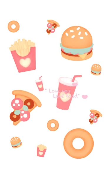 [LINE着せ替え] Cute Cute fast food 4の画像1