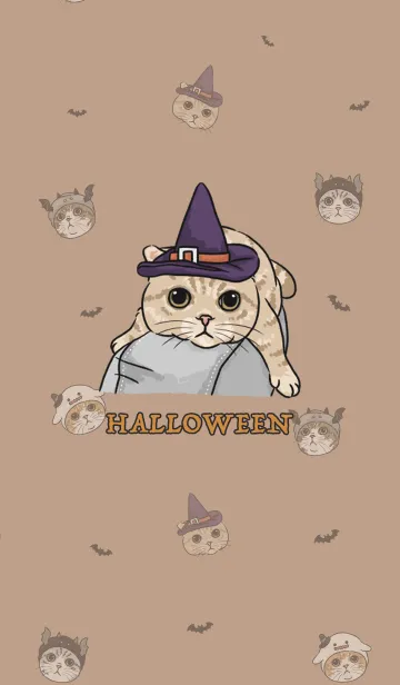 [LINE着せ替え] meow's halloween / light mocha .jpの画像1