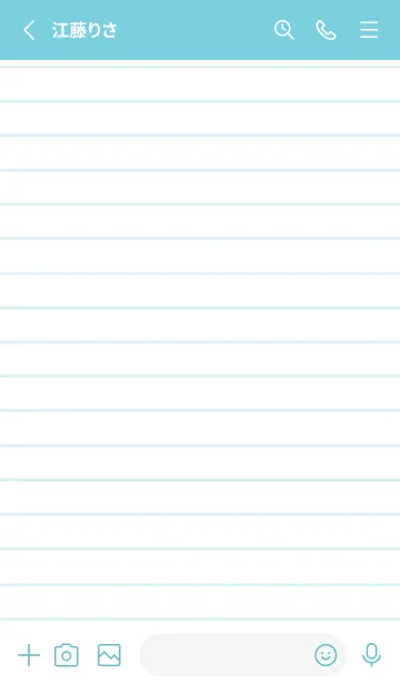 [LINE着せ替え] カラーラインのノート/ターコイズブルーの画像2