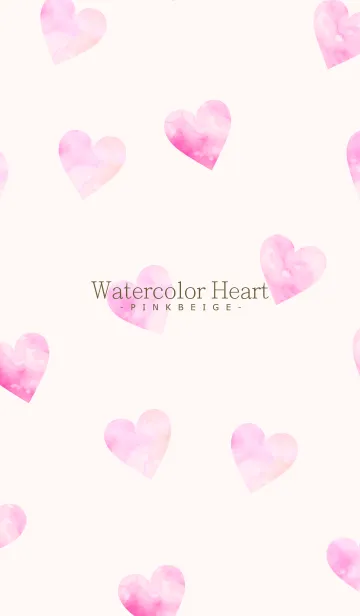 [LINE着せ替え] WatercolorHeart -PINKBEIGE- 26の画像1