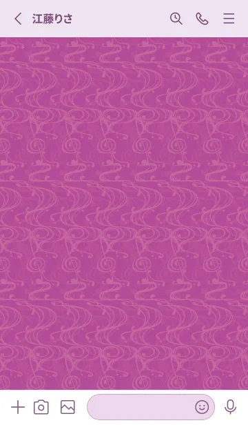 [LINE着せ替え] 和音 流水紋と五線とト音記号 紅紫の画像2