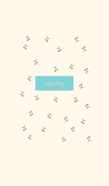 [LINE着せ替え] cherry_pattern #ivorygreenの画像1