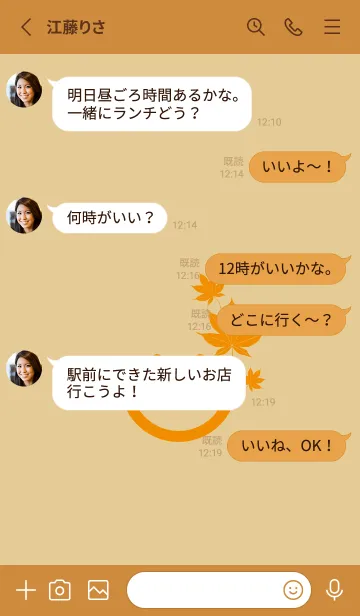 [LINE着せ替え] スマイル＆紅葉 シトロングレイの画像3