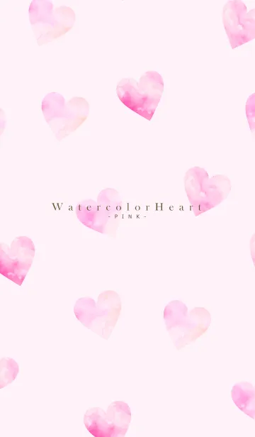 [LINE着せ替え] WatercolorHeart -PINK- 26の画像1