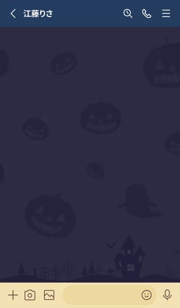 [LINE着せ替え] Happy Halloween / Orange x Navyの画像2