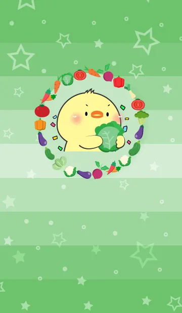 [LINE着せ替え] Simple Chick  With Vegetable Theme (JP)の画像1