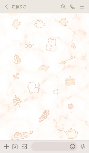 [LINE着せ替え] シンプル手描きアイコン♥オレンジ13_1の画像2