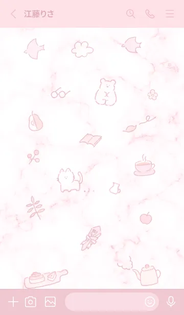 [LINE着せ替え] シンプル手描きアイコン♥ピンク11_1の画像2