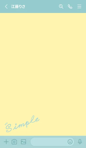 [LINE着せ替え] Simple Lines-Light Yellow.Indigo Jの画像2