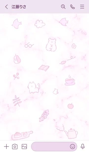 [LINE着せ替え] シンプル手描きアイコン♥ピンク12_1の画像2