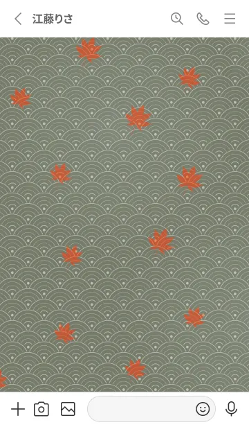 [LINE着せ替え] 和音 青海波、紅葉とフェルマータ 山鳩色の画像2