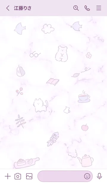 [LINE着せ替え] シンプル手描きアイコン♥パープル14_1の画像2
