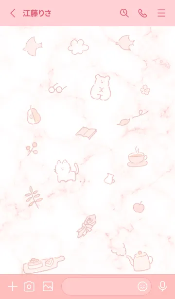 [LINE着せ替え] シンプル手描きアイコン♥ベビーピンク10_1の画像2