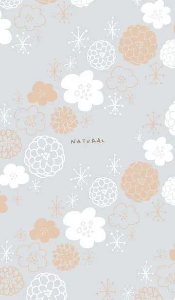 [LINE着せ替え] 白とベージュのお花 キラキラ28の画像1