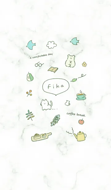 [LINE着せ替え] シンプル手描きアイコン♥グリーン07_1の画像1