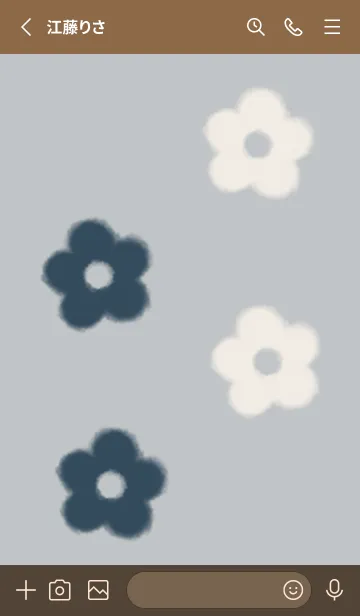 [LINE着せ替え] もこもこフラワー -グレー- 01の画像2