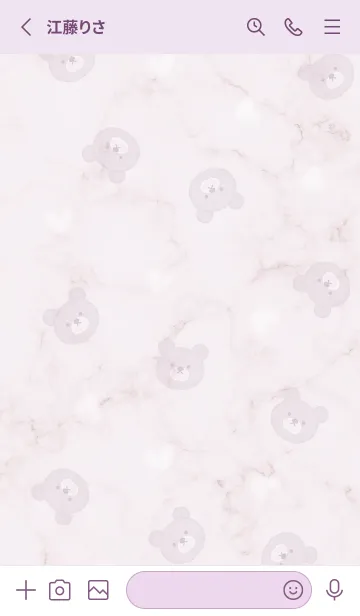 [LINE着せ替え] クマとハート♥パープル04_1の画像2