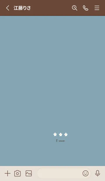 [LINE着せ替え] ブルーベージュ。小さなホワイトなお花。の画像2