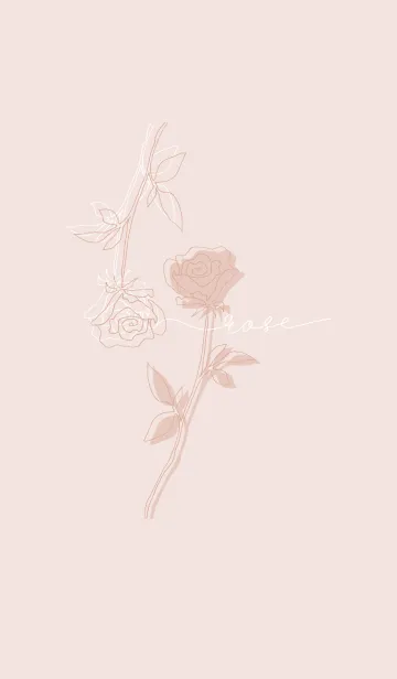 [LINE着せ替え] SIMPLE FLOWER -ピンクベージュ 薔薇-の画像1