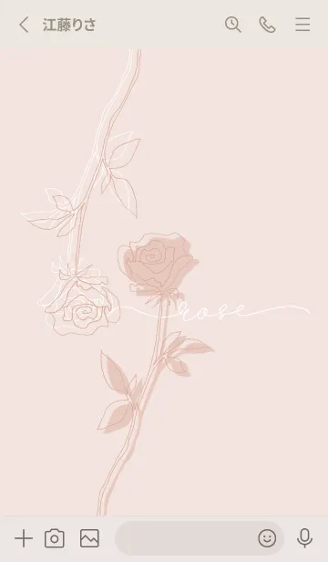 [LINE着せ替え] SIMPLE FLOWER -ピンクベージュ 薔薇-の画像2