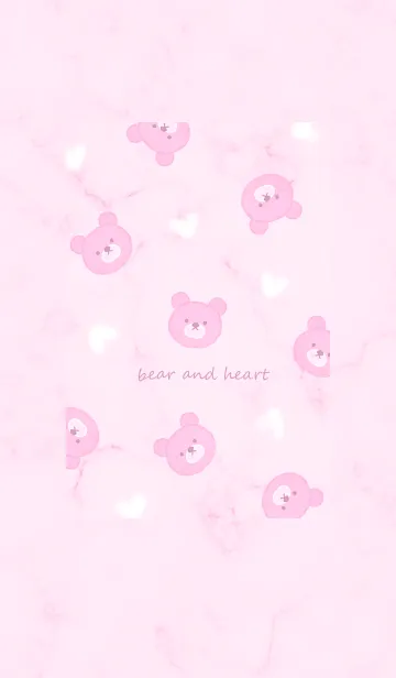 [LINE着せ替え] クマとハート♥ピンクパープル12_1の画像1