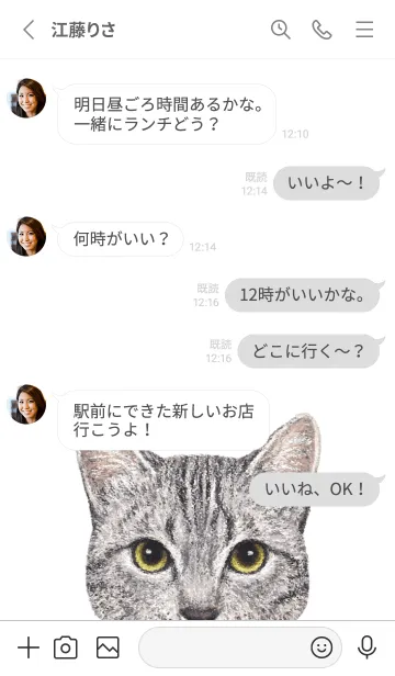 [LINE着せ替え] ICON CAT - ミックス - GRAY/18の画像3