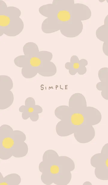 [LINE着せ替え] 北欧風 ベージュお花の画像1