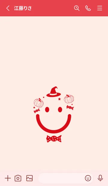 [LINE着せ替え] スマイル＆ハロウィン ベビーピンクの画像2