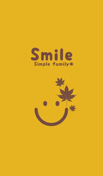 [LINE着せ替え] スマイル＆紅葉 ゴールドの画像1