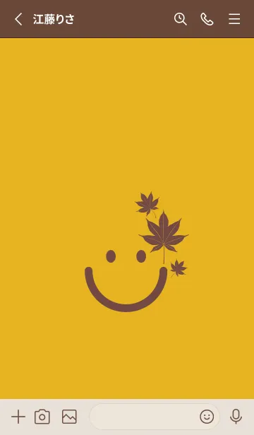 [LINE着せ替え] スマイル＆紅葉 ゴールドの画像2