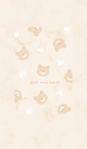 [LINE着せ替え] クマとハート2♥ベージュ05_1の画像1