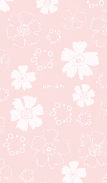 [LINE着せ替え] ナチュラル 花と丸 ピンク4の画像1
