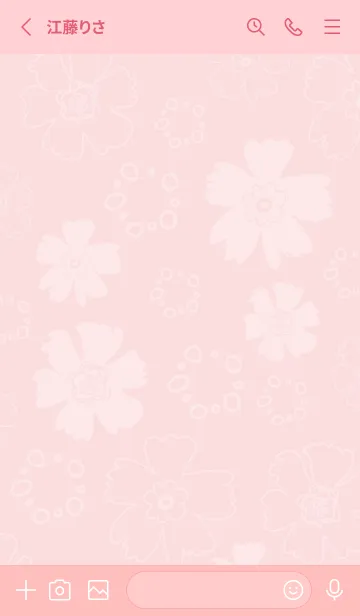 [LINE着せ替え] ナチュラル 花と丸 ピンク4の画像2