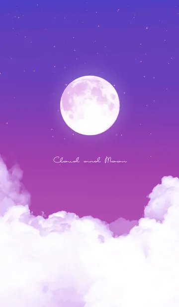 [LINE着せ替え] 雲と満月 - ブルー & パープル 05の画像1