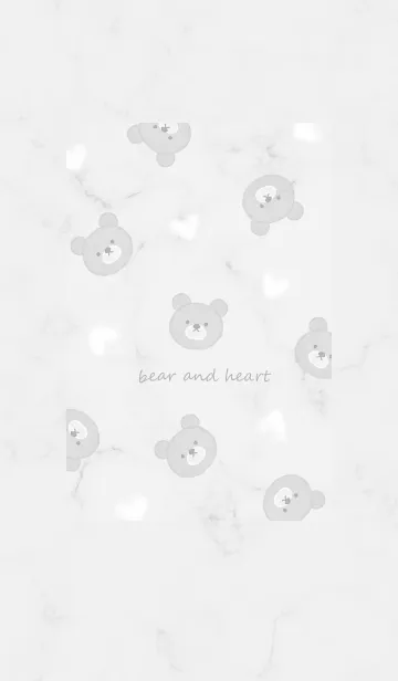 [LINE着せ替え] クマとハート♥グレー15_1の画像1