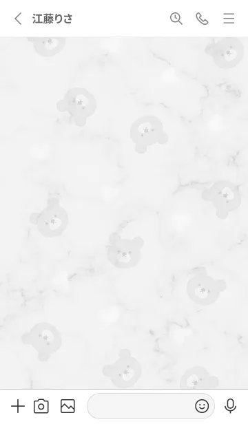 [LINE着せ替え] クマとハート♥グレー15_1の画像2