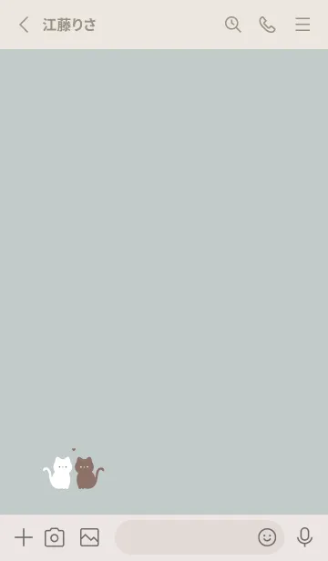 [LINE着せ替え] Lovely Cats /mint gray LB.の画像2