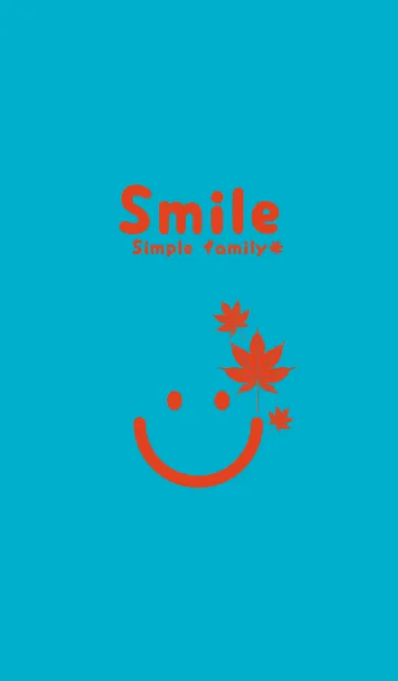 [LINE着せ替え] スマイル＆紅葉 ターコイズブルーの画像1