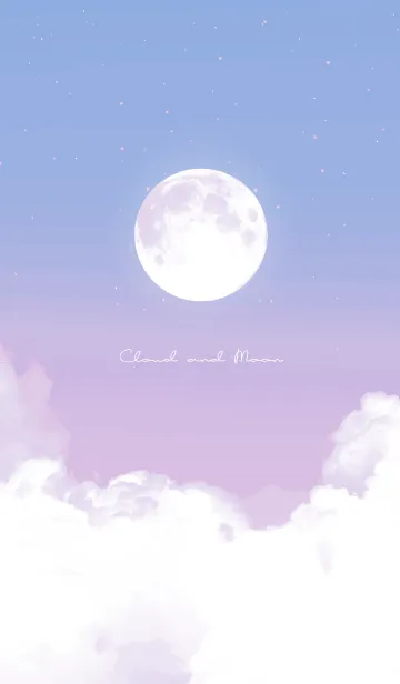 [LINE着せ替え] 雲と満月 - ブルー & パープル 07の画像1