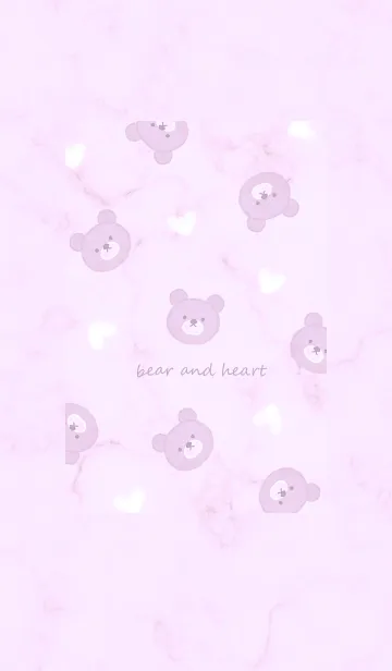 [LINE着せ替え] クマとハート♥パープル13_1の画像1