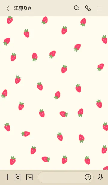 [LINE着せ替え] strawberry_pattern (red beige)の画像2