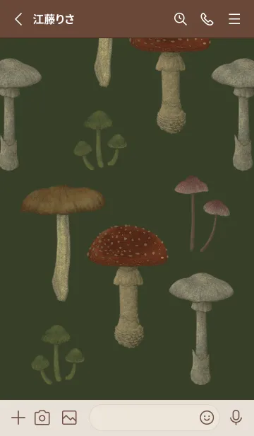 [LINE着せ替え] POISONOUS MUSHROOMS / 深緑色の画像2