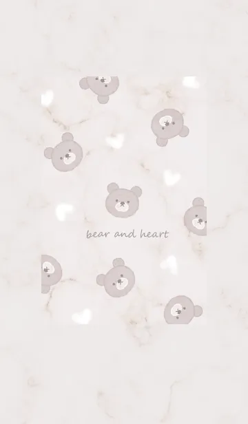 クマとハート♥ダークブラウン01_1の着せ替えメイン画像